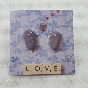 Tarjeta de felicitación "Nuevo BABY" Quirky y Diversión, Arte de guijarros, Guijarros, Único, Es una niña, es un niño, Nuevos padres, Felicidades Bebé