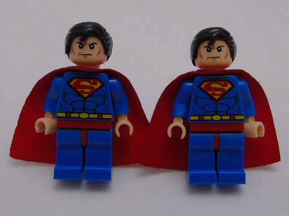 HAND MADE SUPERMAN BATMAN LEGO CUFFLINKS BEAUTIFUL JEWELRY BOX WEDDING BESTMAN