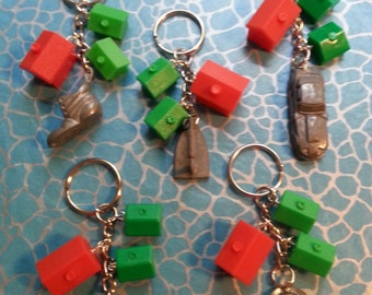 Hand Made Keyring using MONOPOLY PIECES, multiple options