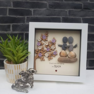 Pebble art &quot;Thank you for being my ROCK&quot; gift for mum, best friend or sister
