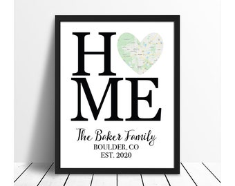 Housewarming Gift | Our First Home Gift | Home Map Print | New Home Owner Gift | Closing Gift | Personalized Home Gift | New Home Owner