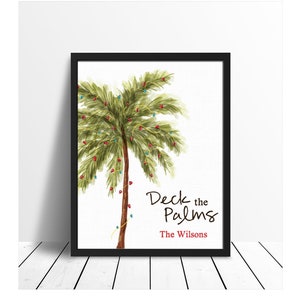 Deck the Palms Christmas Print | Beach House Christmas Decor ...