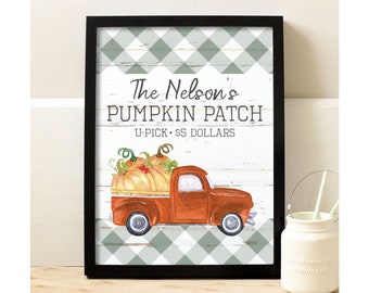 Personalized Pumpkin Patch Art Print | Fall Decor | Halloween Wall Art | Halloween Party Sign | Halloween Print | Rustic Halloween Decor