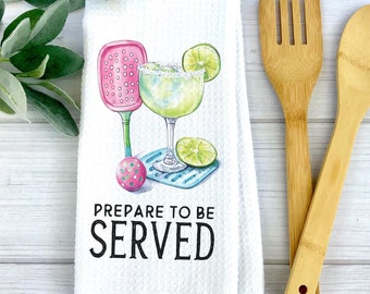 Pickleball Kitchen Towel, Waffle Weave, Funny Saying (16x24 inches)