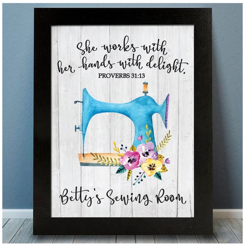 Personalized Sewing Print Craft Room Decor Sewing Gift Etsy