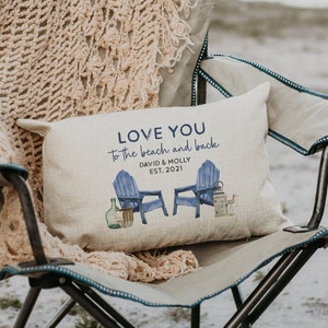 Love You Affirmation Beach Pillow | Rectangle Half Pillow | Coastal Room Decor | Decor for Beach Home | Vacation Home Gift