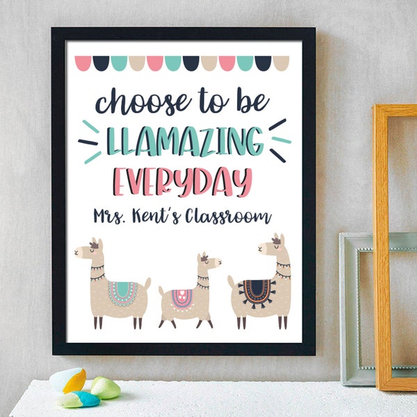 Personalized Llamazing Everyday Print | Llama Decor | Teacher Gift | Teacher Appreciation | Custom Classroom Decor | Teacher Print