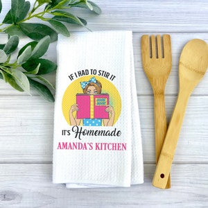 Witty Women Towel | Custom Waffle Weave Dish Towel | Personalized Kitchen Towel | Housewarming Gift | Friend Gift