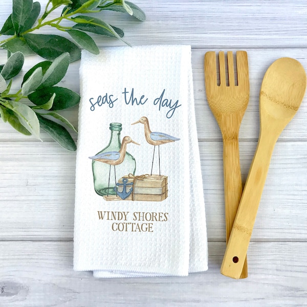 Personalized Kitchen Towel Beach Theme Etsy
