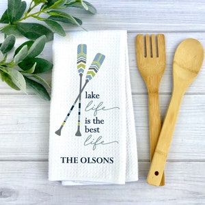 Lake Life Best Life Kitchen Towel | Lake House Decor | Lake House Gift | Lake Kitchen | Lake Housewarming