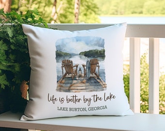 Personalized Lake House Pillow | Custom Lake House Decor | Personalized Throw Pillow | Housewarming Gift | Personalized Lake Home Pillow