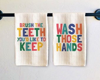 Personalized Kid's Waffle Weave Towel Set: Bathroom Decor