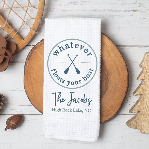 Personalized Lake House Kitchen Towel Lake House Decor Etsy