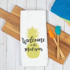 Pineapple Kitchen Towel | Personalized Kitchen Towel | Housewarming Gift | Custom Gift | Welcome Towel
