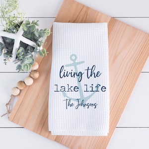 Personalized Lake House Kitchen Towel | Lake House Decor | Lake House Gift | Lake Themed Kitchen