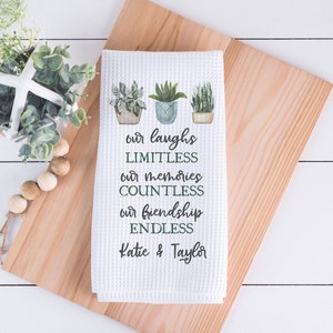 Our Endless Friendship Dish Towel | Personalized Kitchen Towel | Housewarming Gift | Custom Gift for Friends | Personalized Gift for Friend