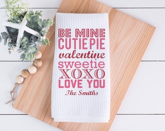 Valentines Towel | Valentine Kitchen Towel | Personalized Dish Towel | Valentines Home Decor | Valentine's Day Kitchen Towel