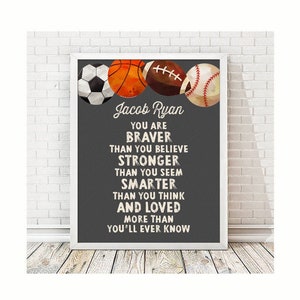 Boys Sports Print | Boys Bedroom Decor | Personalized Print | Boys Room Decor | Athlete Decor | Sports Decor | Sports Room Theme