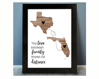 Going Away Paper Art Print | Long Distance Map Gift | Unique Friend Gift | Personalized Going Away | Best Friend Gift