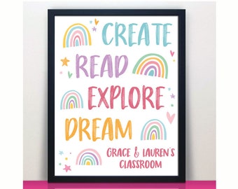 Kids Playroom Print | Rainbow Decor | Rainbow Print | Girls Room Decor | Rainbow Wall Art | Kids Room Decor | Playroom Decor