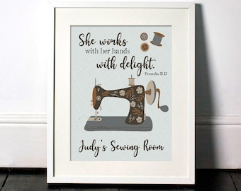 Personalized Sewing Print | Craft Room Decor | Sewing Gift | Knitting Gift | Quilting Gift | Personalized Gift Grandma