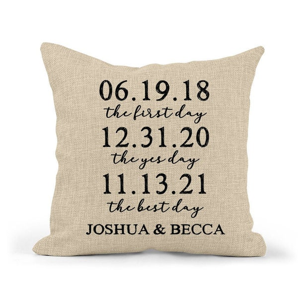 Personalized Special Dates Pillow | Wedding Gift | Personalized Throw Pillow | Housewarming Gift | Bridal Shower Gift | Engagement Present