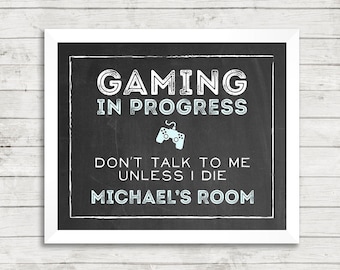 Gaming Art Print | Video Game Decor | Boy Name Decor | Personalized Boys Room | Boys Room Sign | Teenage Boy Wall Art