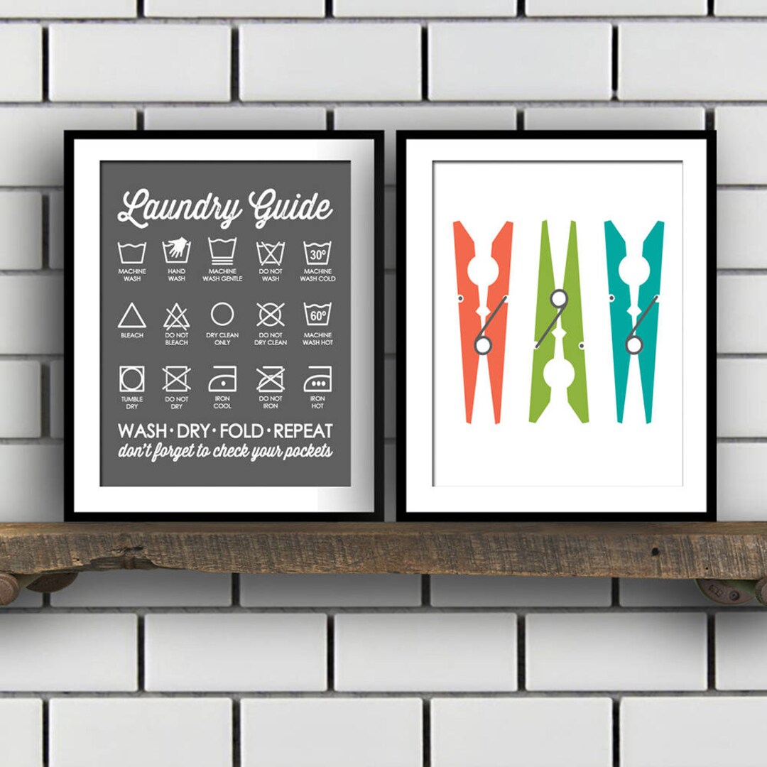 Laundry Print Set - Mud Room Decor - Laundry Room Decor - Laundry Wall ...