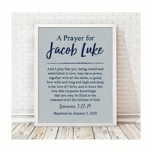 Boys Baptism Print | Personalized Print | Religious Print | Christian Print | Baptism Gift | Personalized Prayer Print