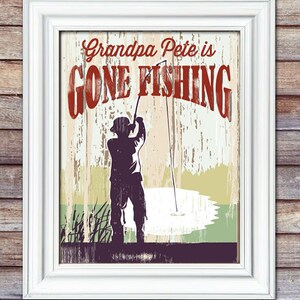 Gone Fishing Personalized Print | Personalized Men Gift | Gift for Dad ...