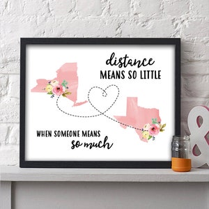 Personalized Two State Print | Long Distance Gift | Distance Gift | Long Distance Friends Gift | Couple Gift | Long Distance Print