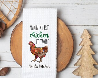 Christmas Chicken Dish Towel | Farm Kitchen Towel | Cute Christmas Gift | Funny Chicken Towel | Holiday Farm Home Decor
