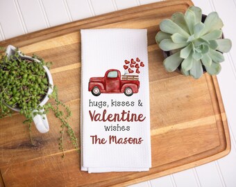 Valentines Towel | Valentine Kitchen Towel | Personalized Dish Towel | Valentines Home Decor | Valentine's Day Kitchen Towel