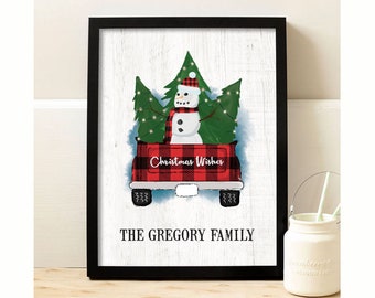 Snowman Christmas Print | Christmas Sign | Personalized Christmas Decor | Farmhouse Christmas Decor | Christmas Wall Decor