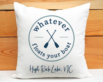 Personalized Lake House Pillow: Boating Decor Throw Pillow