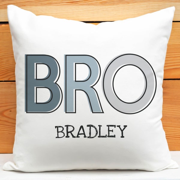 Personalized Bro Name Pillow | Custom Boy's Room | Boys Decor | Decorative Pillow | Boys Personalized Decor | Sibling Decor | Brother Gift