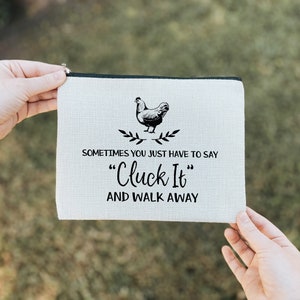 Chicken Makeup Bag Cosmetic Zipper Pouch Accessory Flat Birthday Friend Farmer Gift