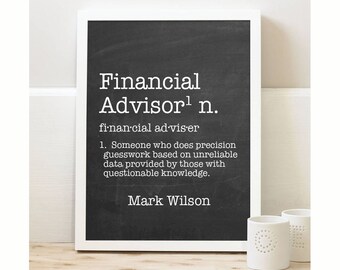 Financial Advisor Print | Office Decor | Coworker Gift | Profession Gift | Personalized Gift