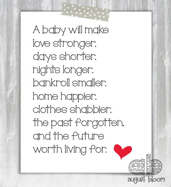 Items similar to New Baby Poem Baby Shower Poem Poem for New
