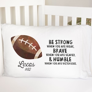 Boys Football Affirmation Standard Pillowcase | Personalized Pillow Cover | Boy Room Decor | Nursery Decor