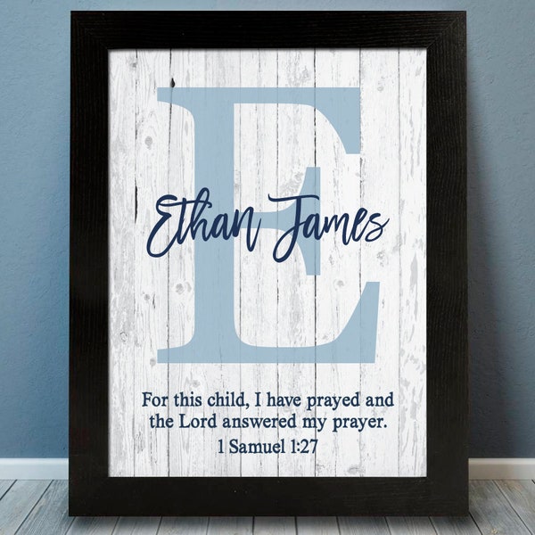 For This Child We Have Prayed Personalized Monogram Print | Girl Bedroom Decor | Gift For Her | Personalized Girl Gift | Daughter Gift