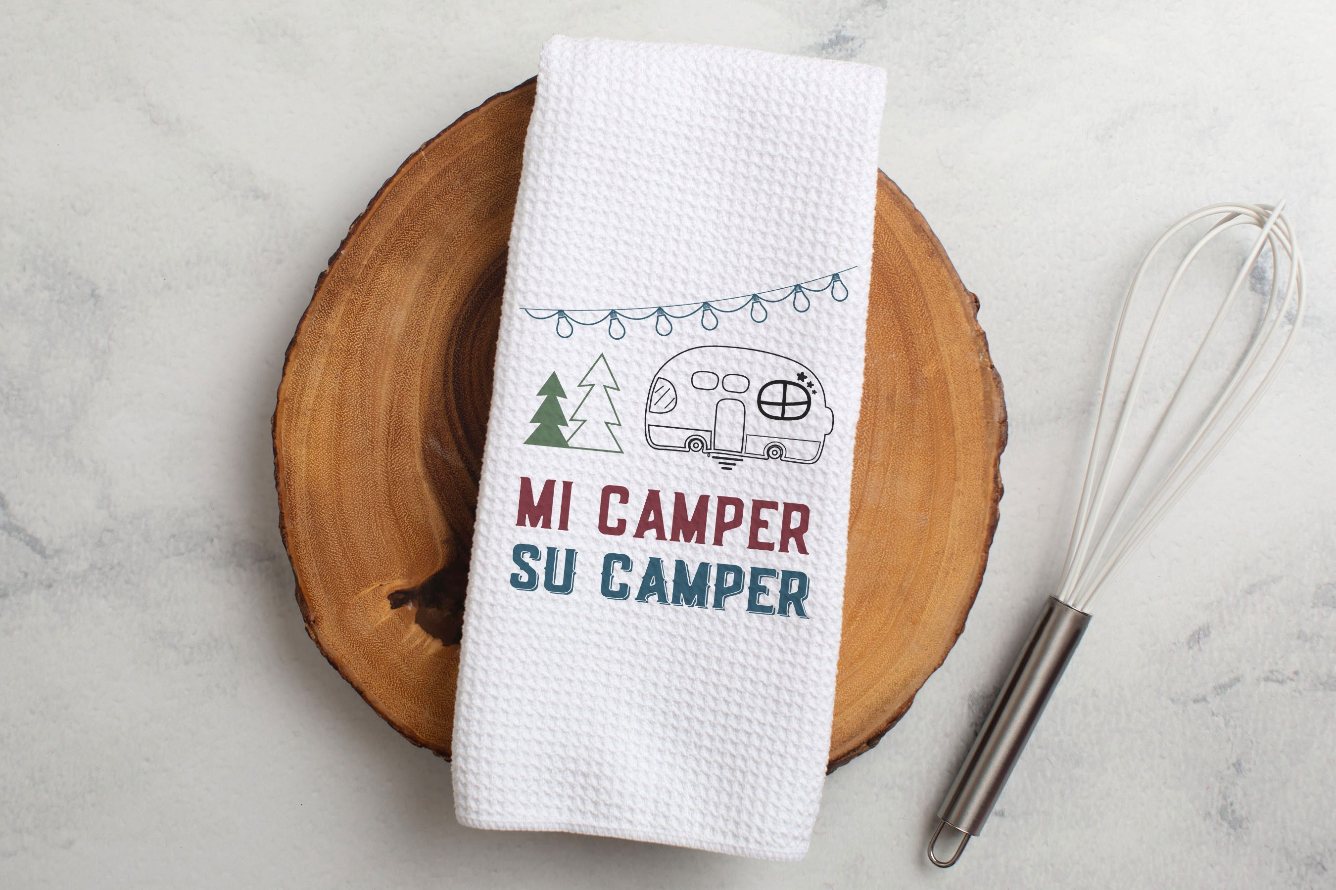 Mi Camper Su Camper Towel Camping Camper Decor Family RV Personalized Kitchen  Towel Fathers Day Gift Mens Kitchen Gift 