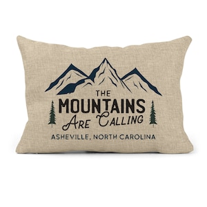 Personalized Mountains are Calling Pillow | Custom Camping Decor | Housewarming Gift | Throw Pillow | Camper Gift | Custom Hiking Present