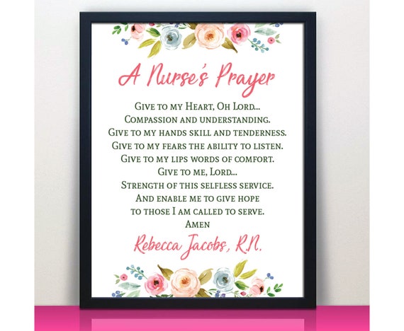 Nurse Prayer Art Print Nurse Wall Art Nurse Office Decor | Etsy