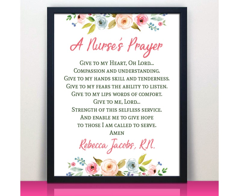 Nurse Prayer Art Print Nurse Wall Art Nurse Office Decor - Etsy