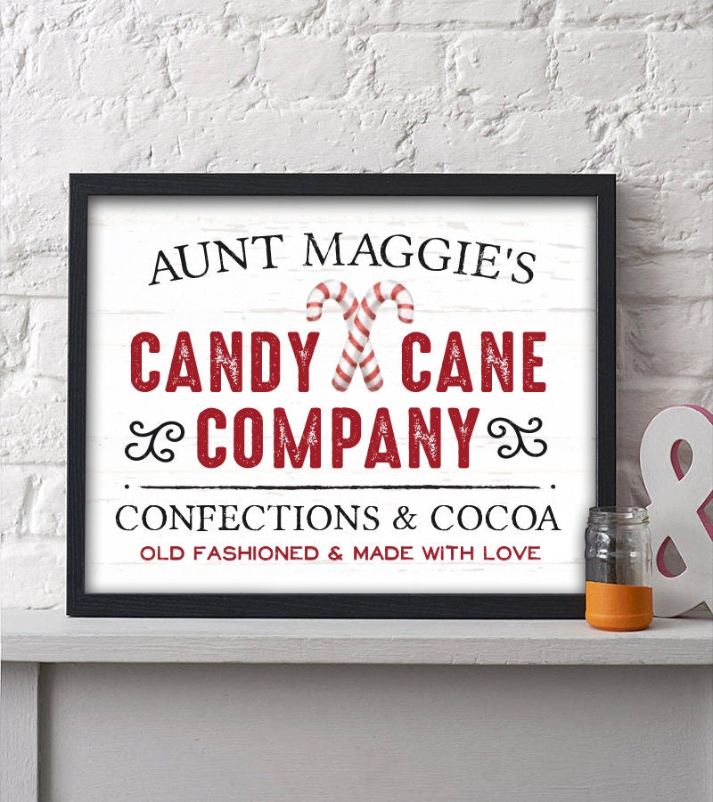 Candy Cane Company Print Personalized Christmas Decor Etsy Nederland