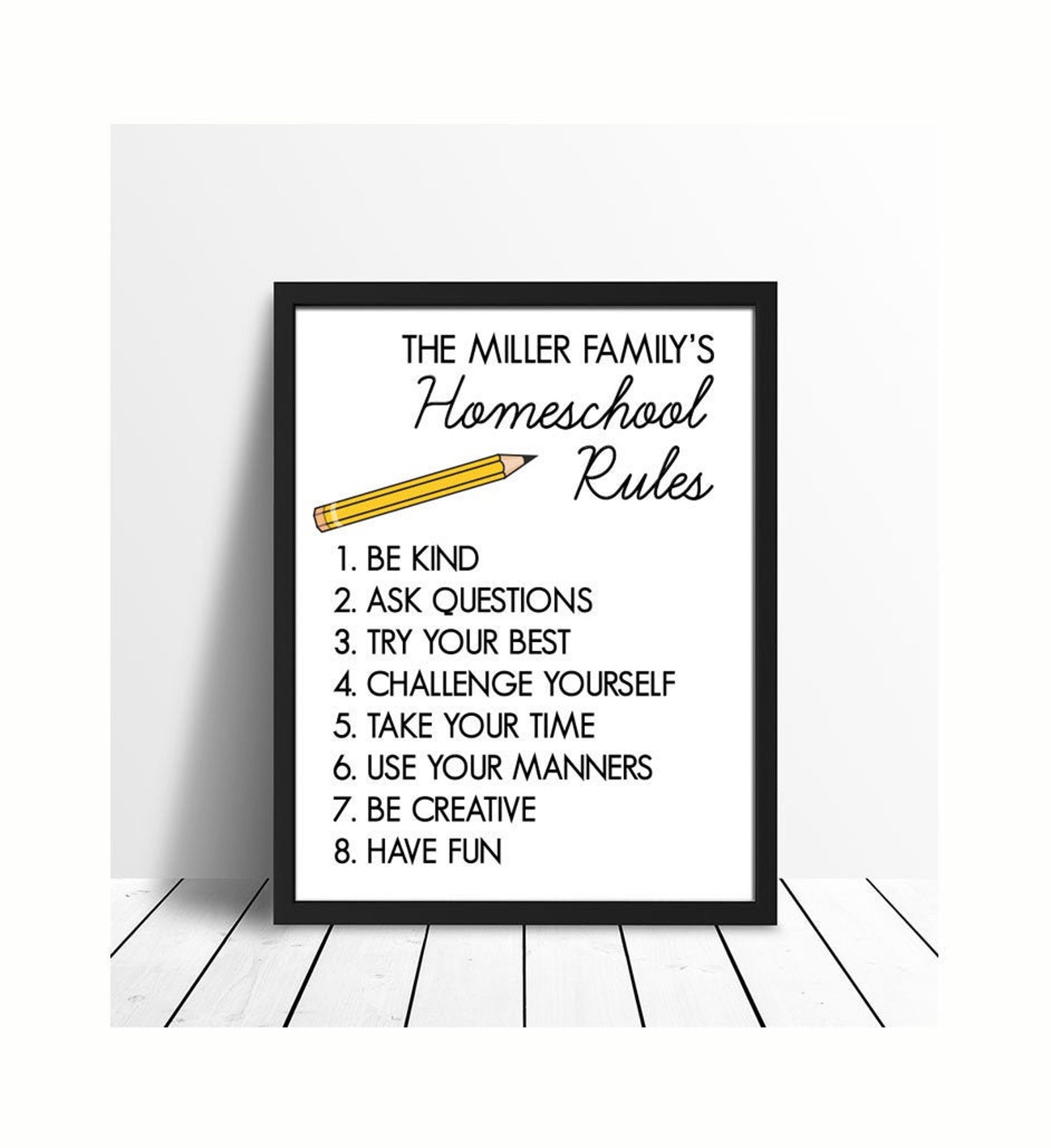 Homeschool Rules Print Kids Decor Homeschool Decor Kids Etsy