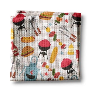 Fathers Day BBQ Grill Kitchen Towel Summer Cookout Gift