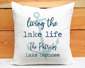 Personalized Lake House Pillow | Custom Lake House Decor | Personalized Throw Pillow | Housewarming Gift | Personalized Lake Home Pillow