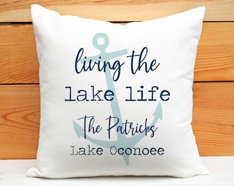 Personalized Lake House Pillow | Custom Lake House Decor | Personalized Throw Pillow | Housewarming Gift | Personalized Lake Home Pillow